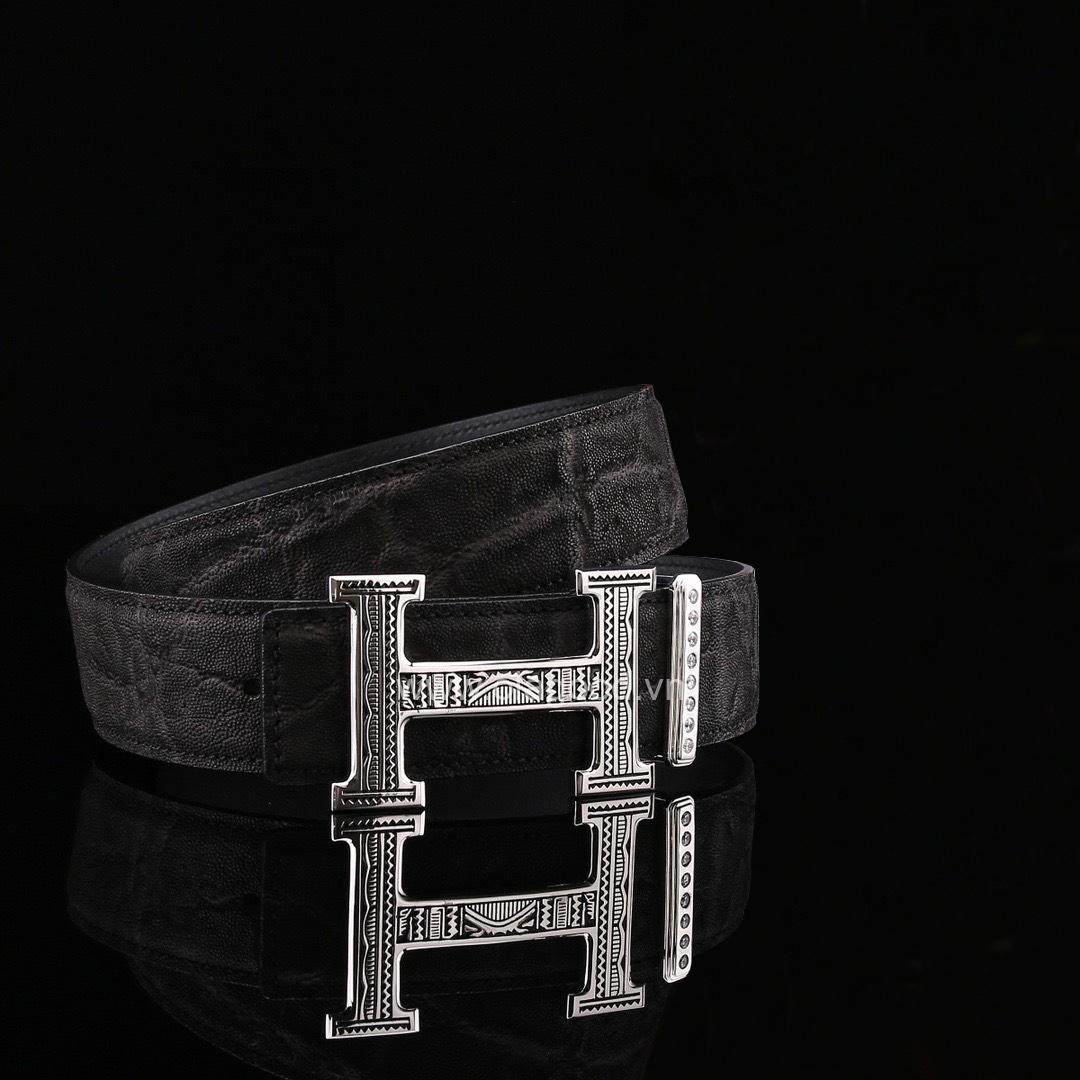 Thắt lưng nam da voi - Khóa bạc Ý 925 - TL012V - Hình ảnh 3