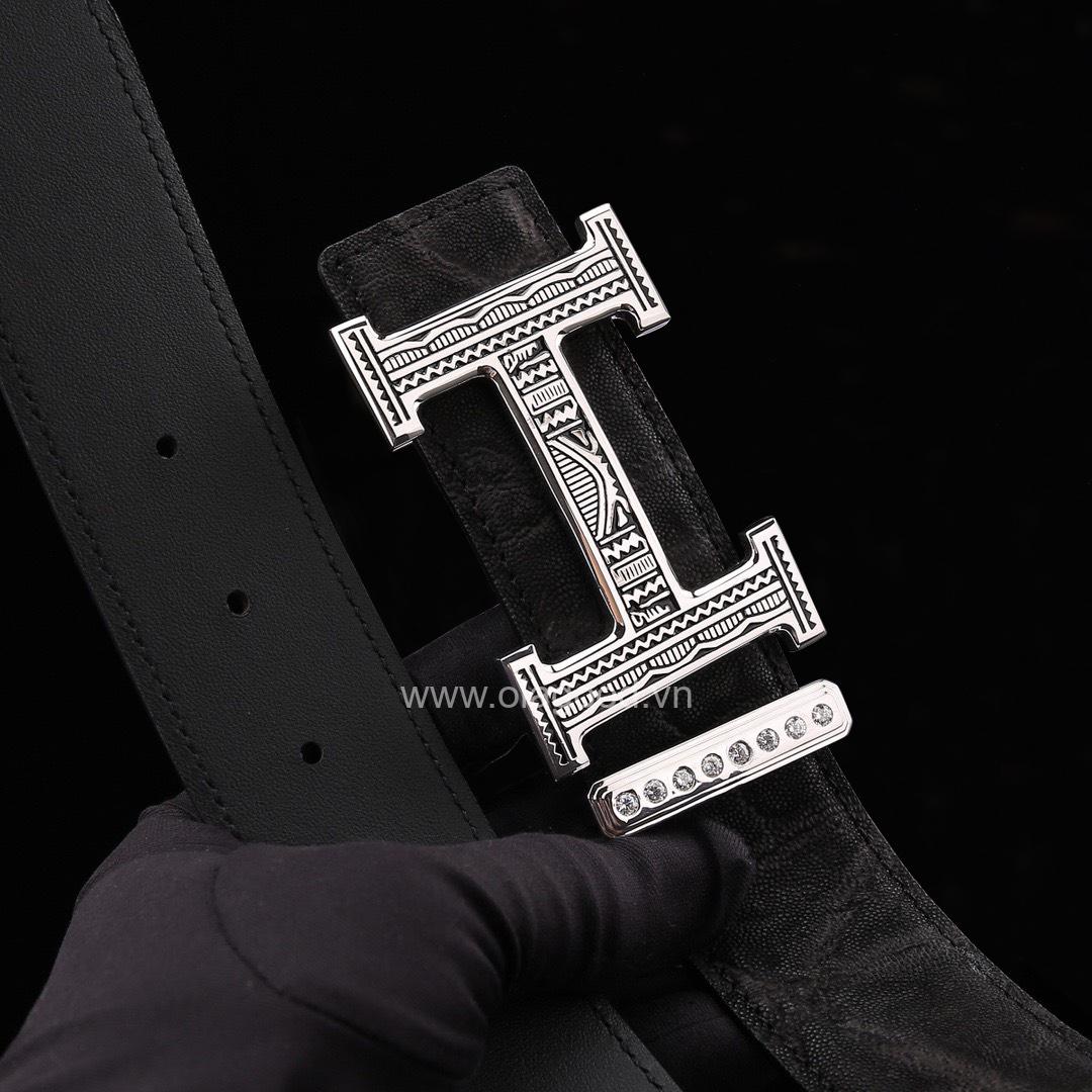 Thắt lưng nam da voi - Khóa bạc Ý 925 - TL012V - Hình ảnh 8