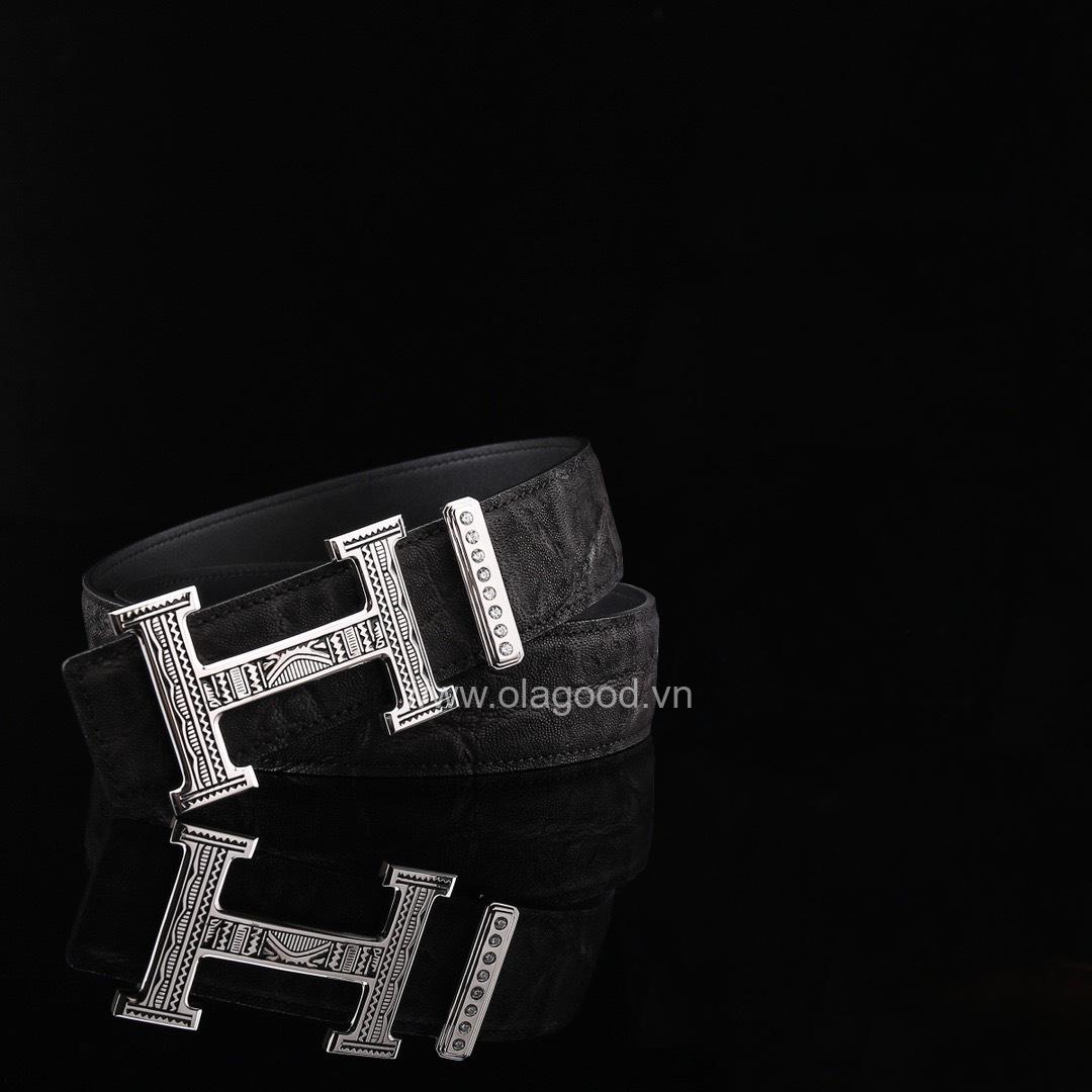 Thắt lưng nam da voi - Khóa bạc Ý 925 - TL012V - Hình ảnh 5