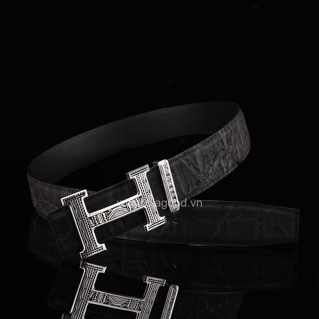Thắt lưng nam da voi - Khóa bạc Ý 925 - TL012V - Hình ảnh 6