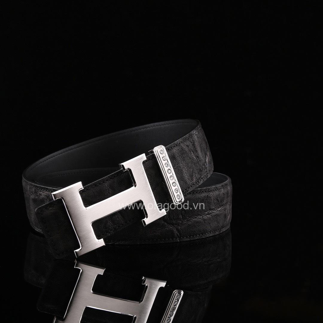 Thắt lưng nam da voi cao cấp - Khóa bạc Ý 925 - TL018V - Hình ảnh 3