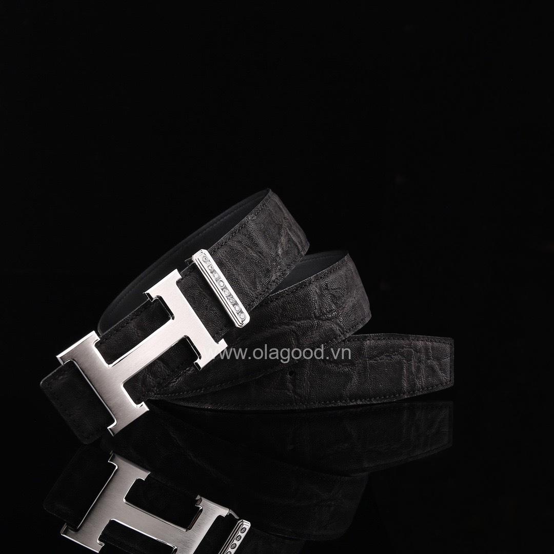 Thắt lưng nam da voi cao cấp - Khóa bạc Ý 925 - TL018V