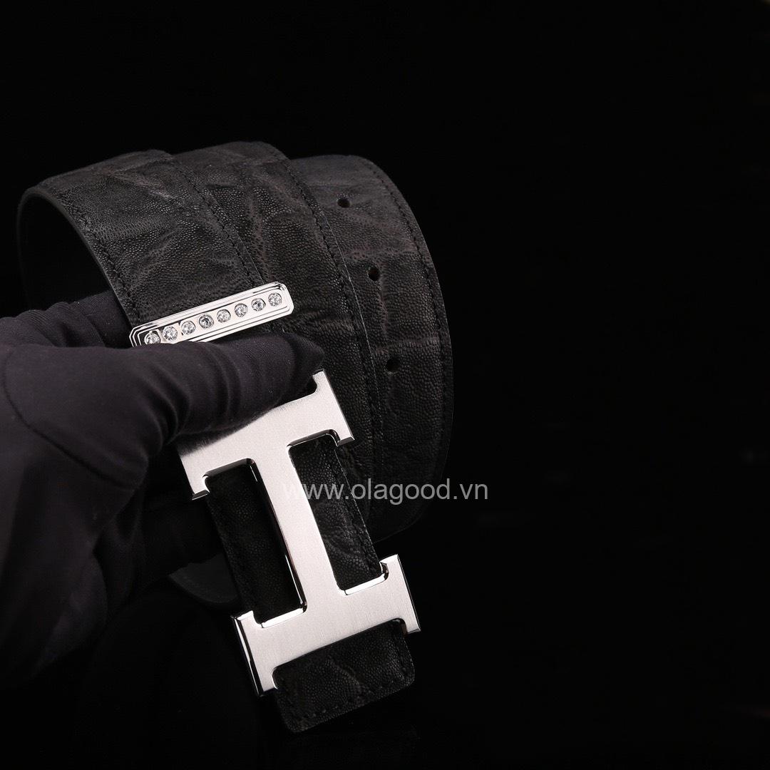 Thắt lưng nam da voi cao cấp - Khóa bạc Ý 925 - TL018V - Hình ảnh 4