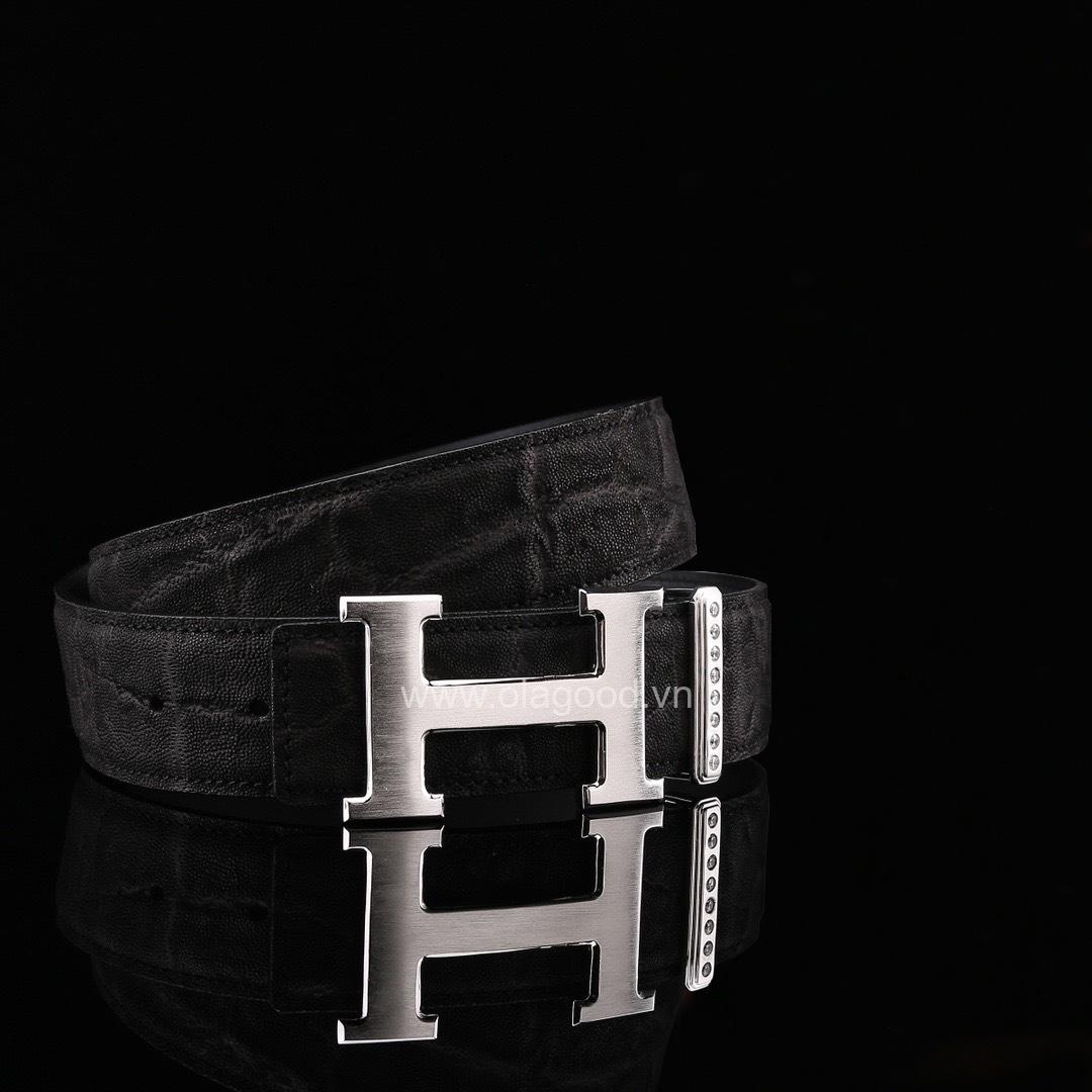 Thắt lưng nam da voi cao cấp - Khóa bạc Ý 925 - TL018V - Hình ảnh 5