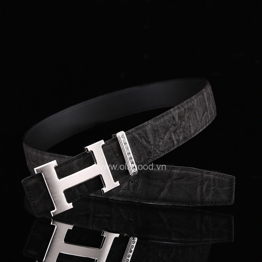 Thắt lưng nam da voi cao cấp - Khóa bạc Ý 925 - TL018V - Hình ảnh 6