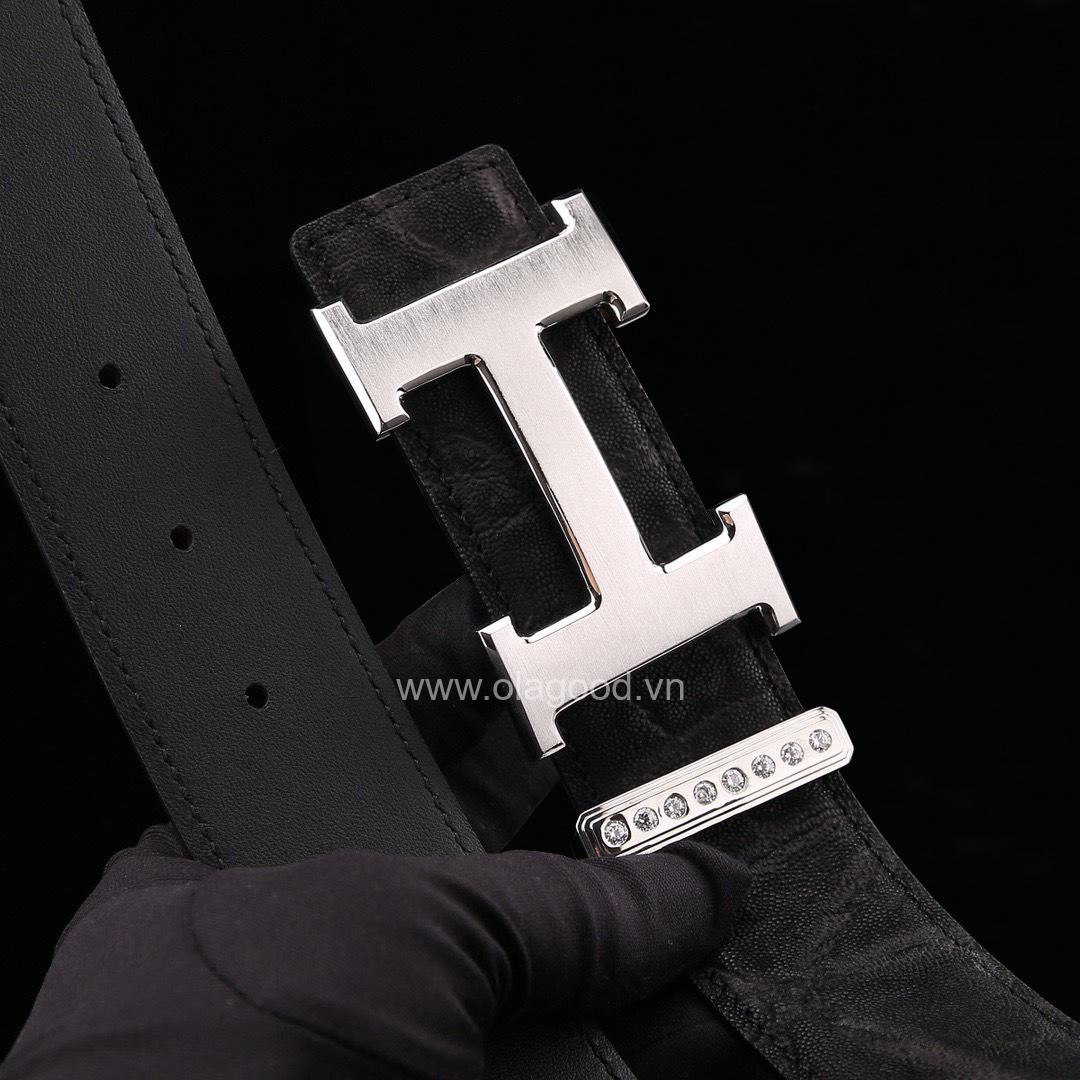 Thắt lưng nam da voi cao cấp - Khóa bạc Ý 925 - TL018V - Hình ảnh 8