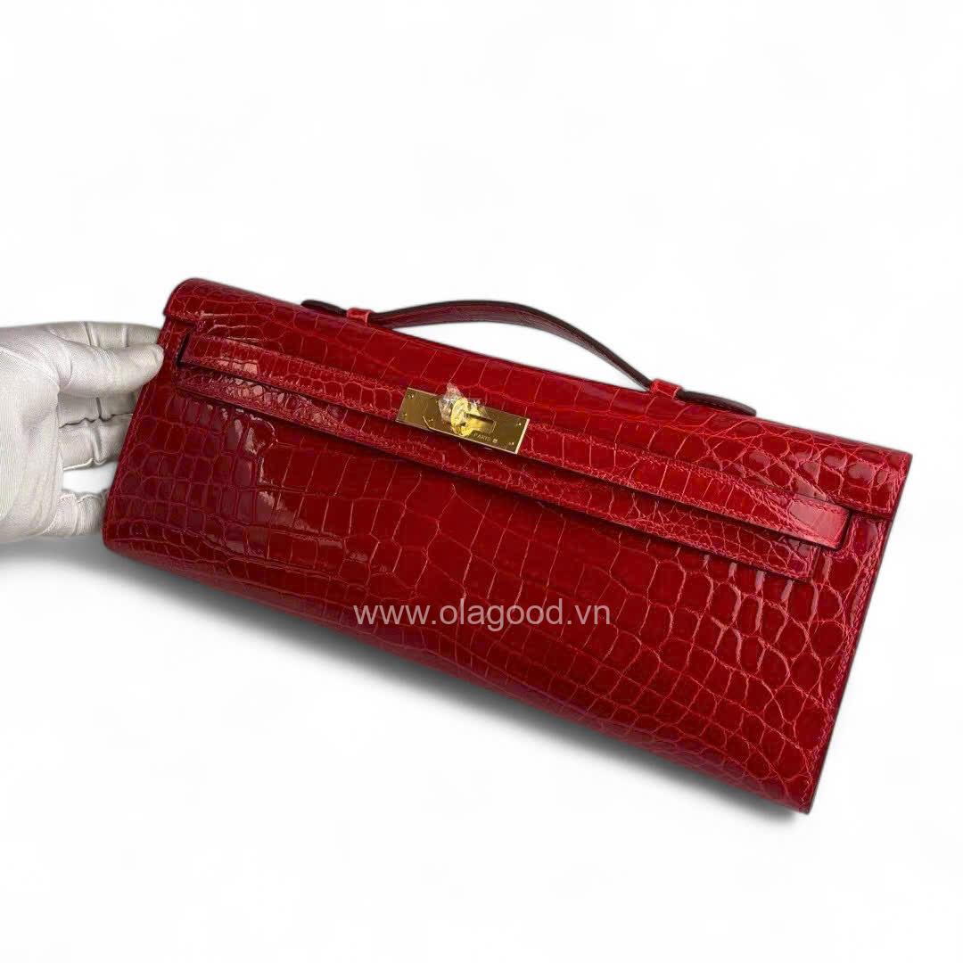 Túi xách Hermes Kelly Cut Da Cá Sấu - HMKC022S - Hình ảnh 4