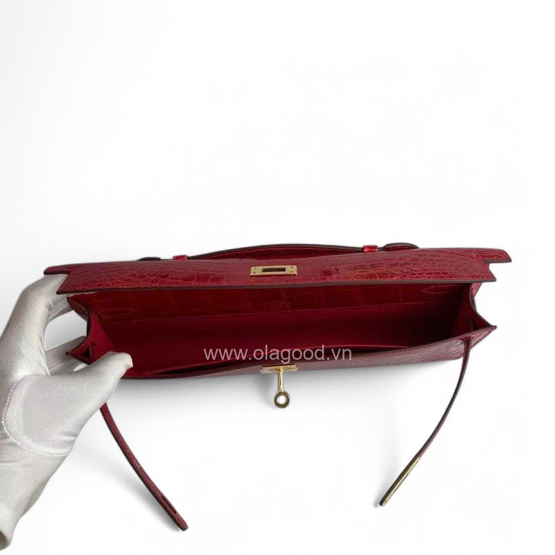 Túi xách Hermes Kelly Cut Da Cá Sấu - HMKC022S - Hình ảnh 9