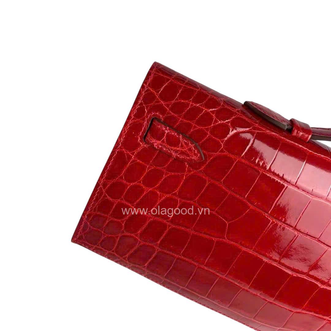 Túi xách Hermes Kelly Cut Da Cá Sấu - HMKC022S - Hình ảnh 7