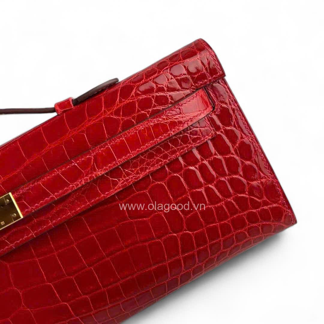 Túi xách Hermes Kelly Cut Da Cá Sấu - HMKC022S - Hình ảnh 8