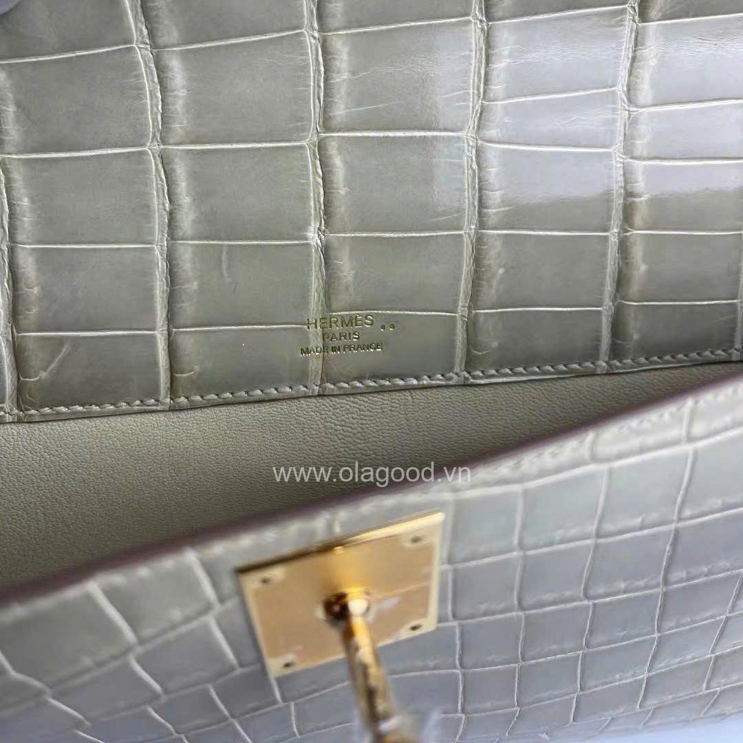 Túi xách Hermes Kelly Cut Da Cá Sấu - HMKC021S - Hình ảnh 9