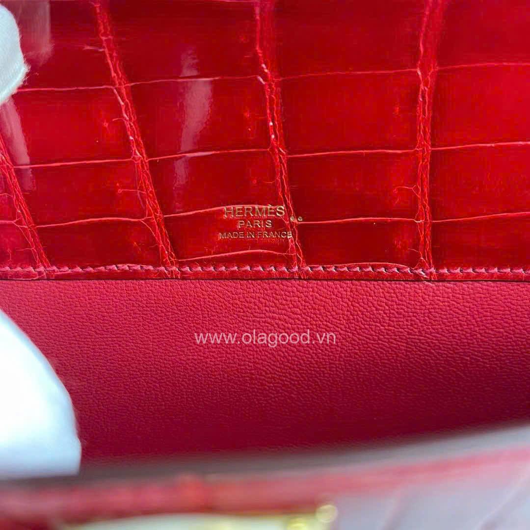Túi xách Hermes Kelly Cut Da Cá Sấu - HMKC022S - Hình ảnh 10
