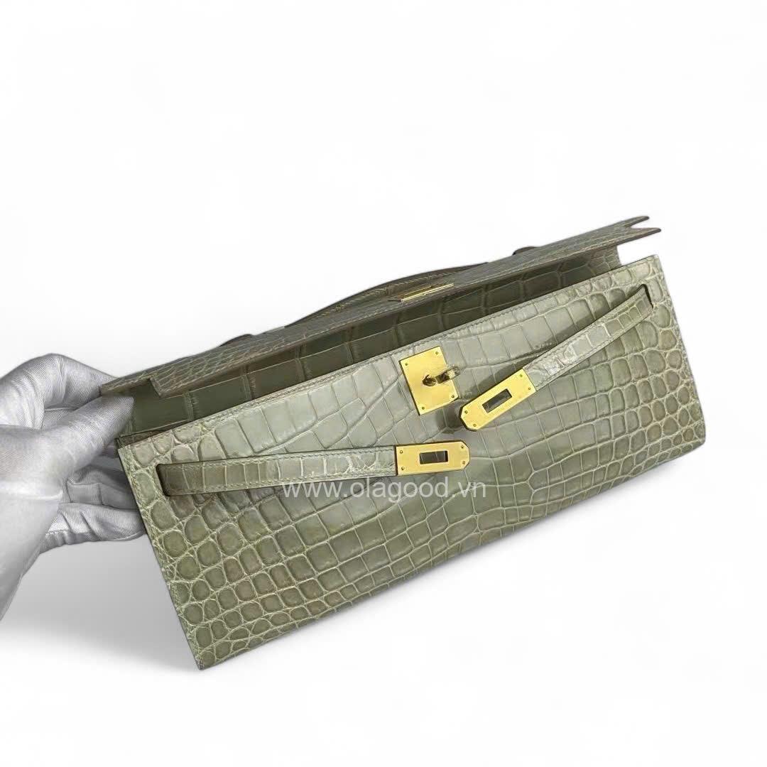 Túi xách Hermes Kelly Cut Da Cá Sấu - HMKC021S - Hình ảnh 4