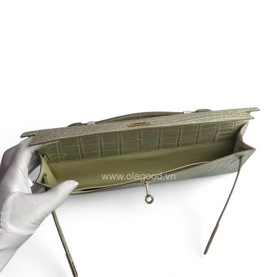 Túi xách Hermes Kelly Cut Da Cá Sấu - HMKC021S - Hình ảnh 8