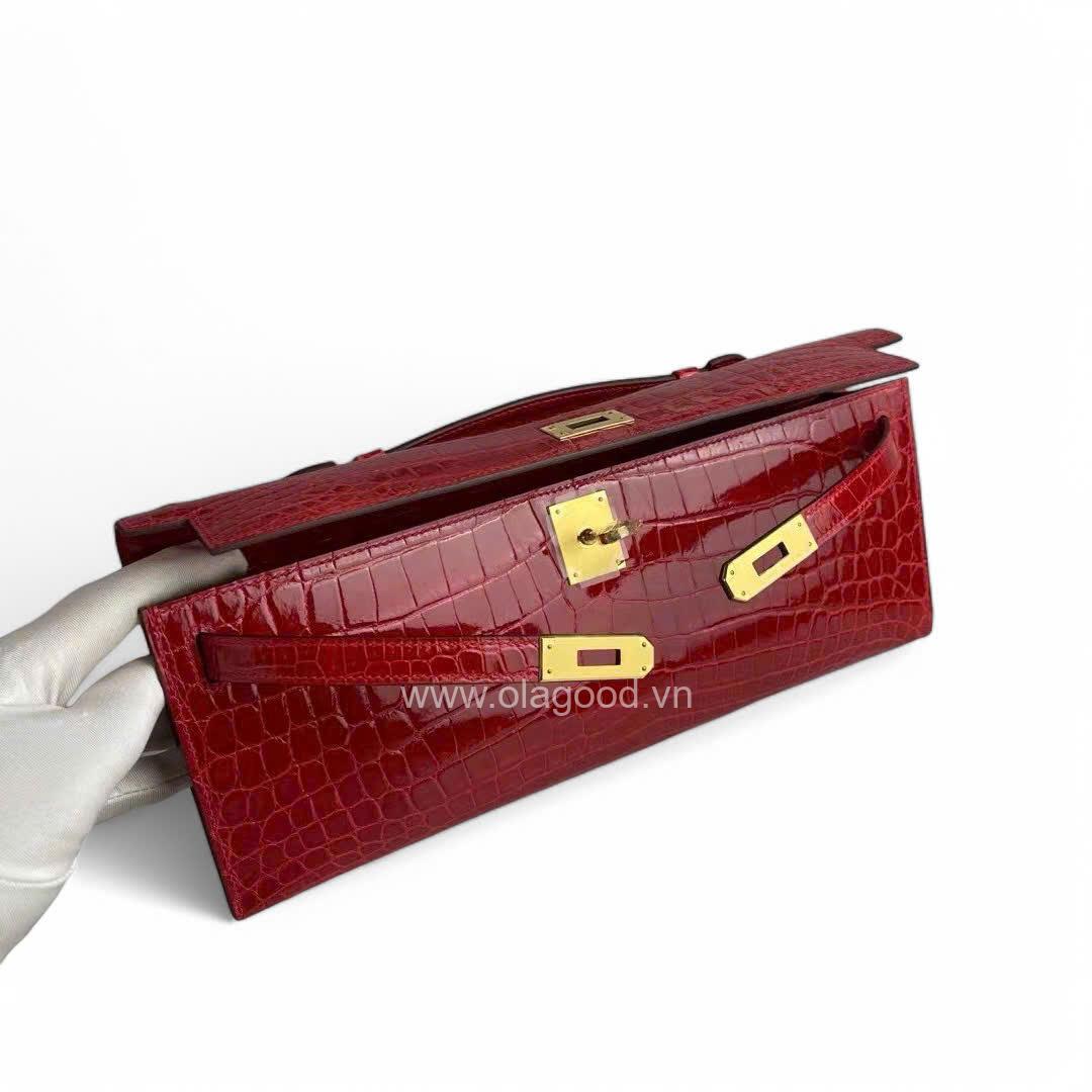 Túi xách Hermes Kelly Cut Da Cá Sấu - HMKC022S - Hình ảnh 5