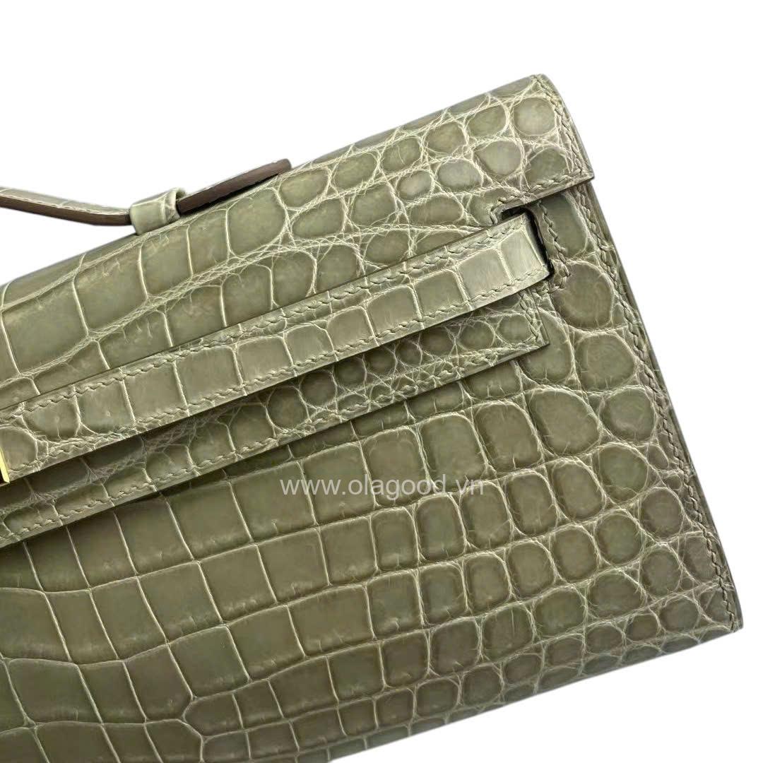 Túi xách Hermes Kelly Cut Da Cá Sấu - HMKC021S - Hình ảnh 6