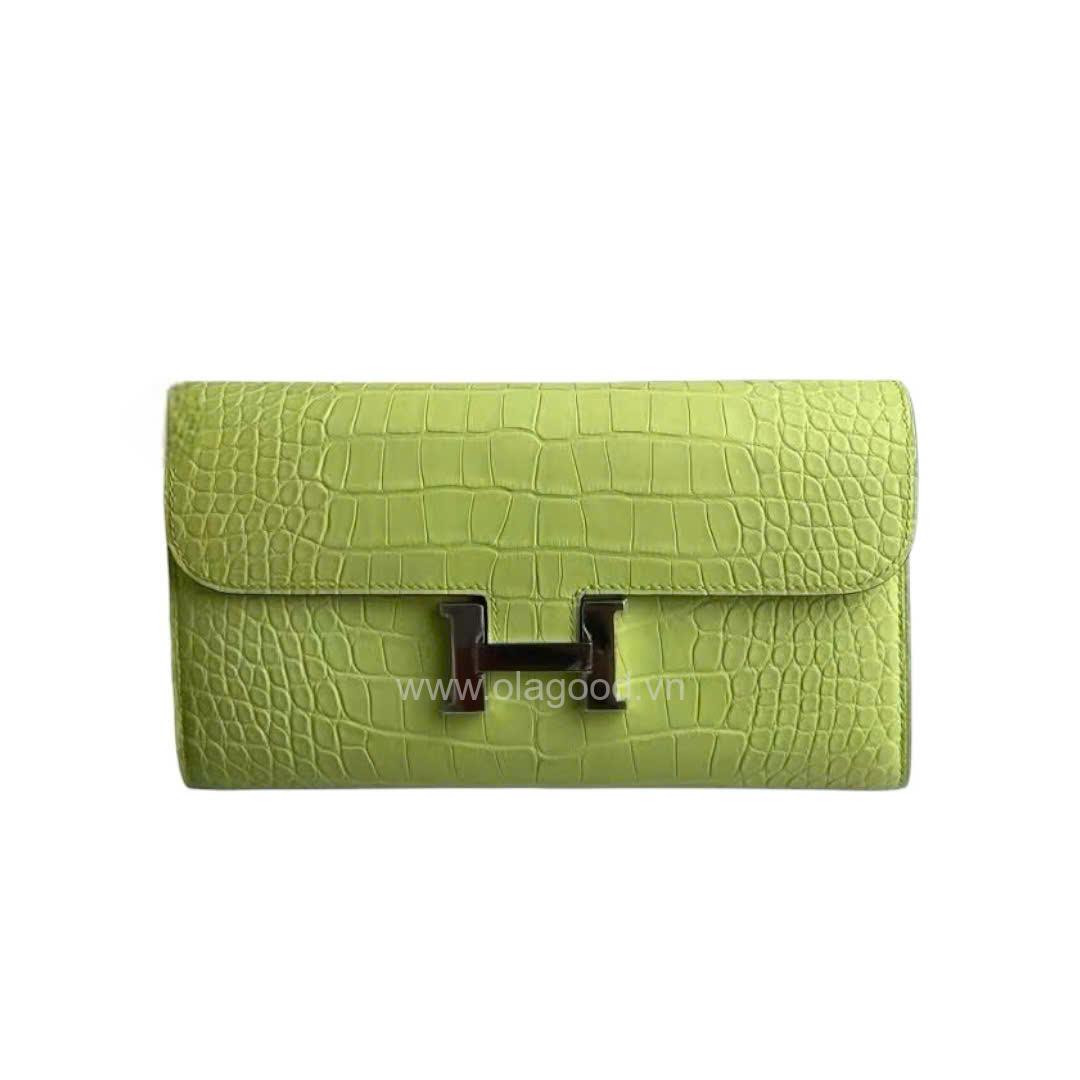 Ví dài Hermès Constance da cá sấu mờ alligator - VHC022