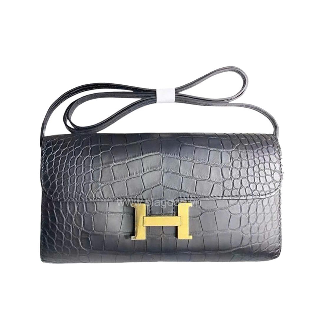 Ví dài Hermès Constance da cá sấu mờ alligator - VHC021