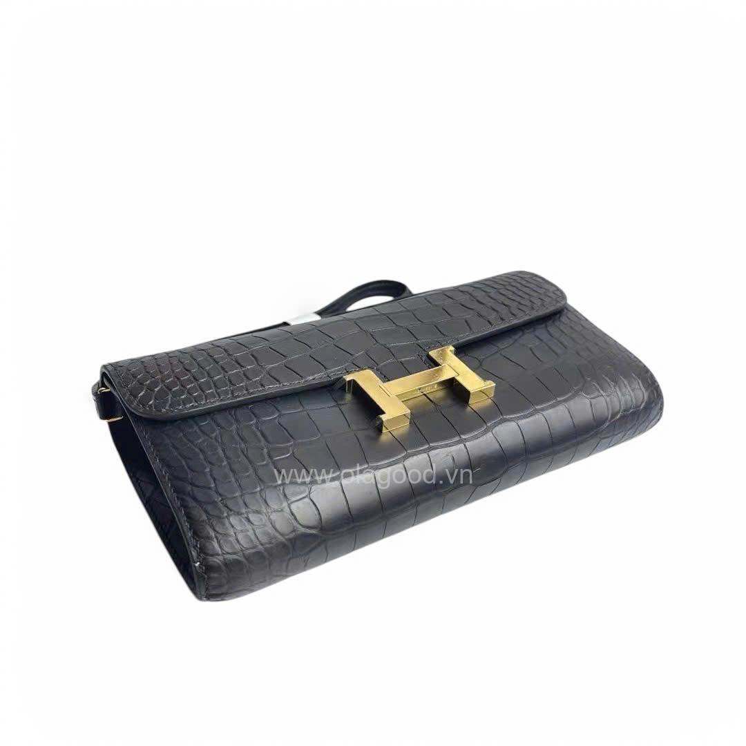 Ví dài Hermès Constance da cá sấu mờ alligator - VHC021 - Hình ảnh 4