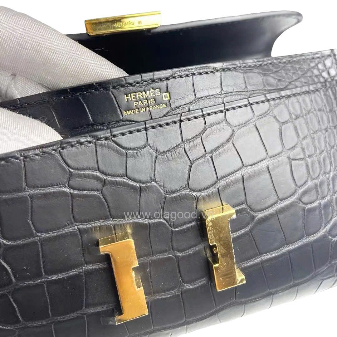 Ví dài Hermès Constance da cá sấu mờ alligator - VHC021 - Hình ảnh 9