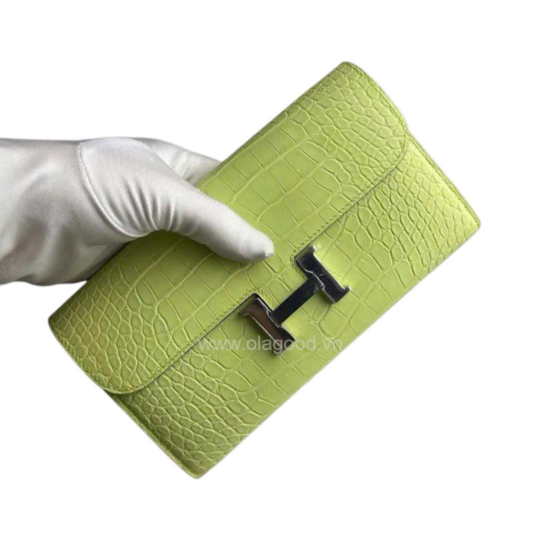 Ví dài Hermès Constance da cá sấu mờ alligator - VHC022 - Hình ảnh 4