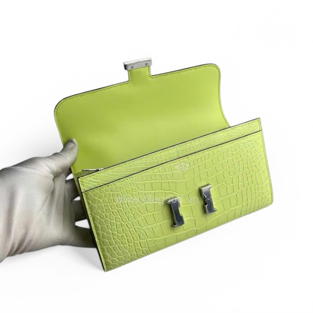 Ví dài Hermès Constance da cá sấu mờ alligator - VHC022 - Hình ảnh 5