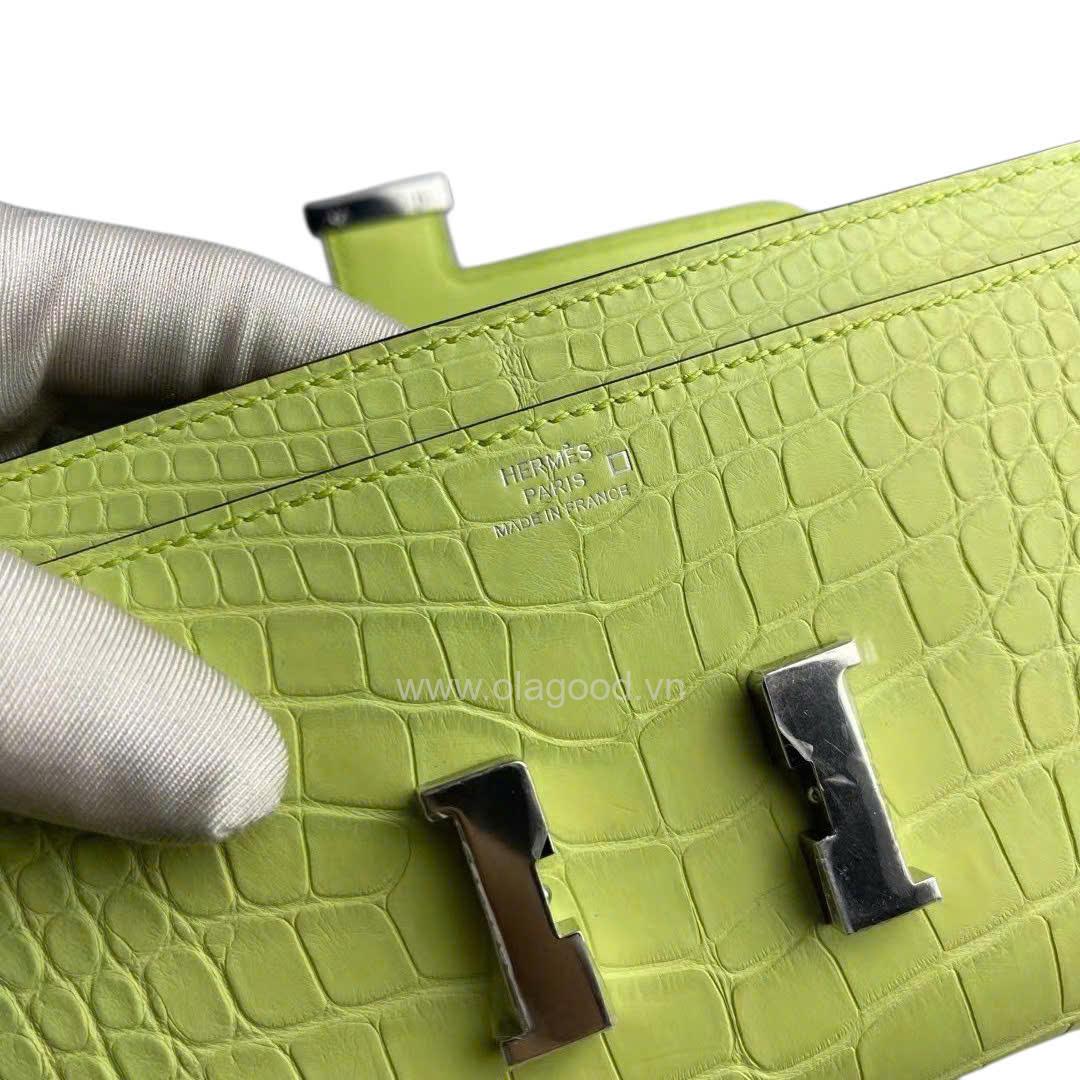 Ví dài Hermès Constance da cá sấu mờ alligator - VHC022 - Hình ảnh 8