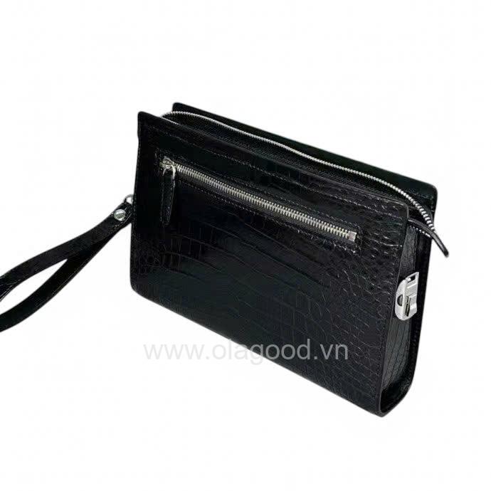 Clutch cầm tay nam da cá sấu - CL0110S - Hình ảnh 3