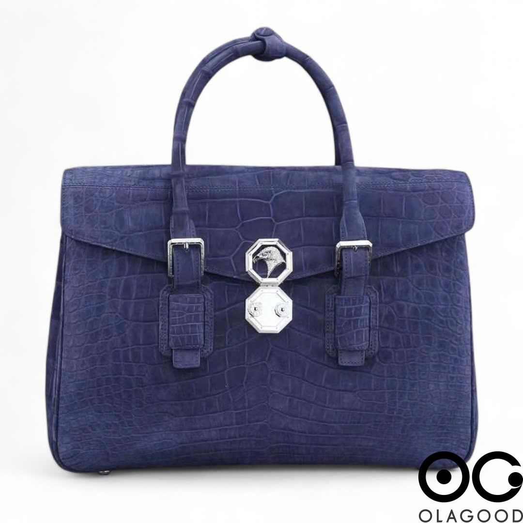 Cặp công sở da cá sấu nile nubuck - CLT0126SN