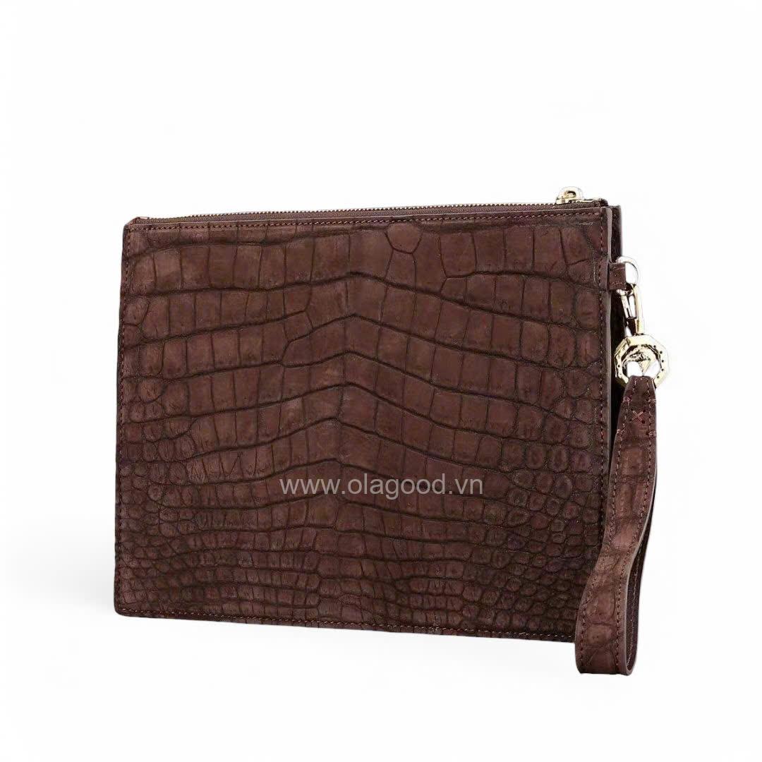 Clutch nam cầm tay da cá sấu nubuck - CL0111S - Hình ảnh 4