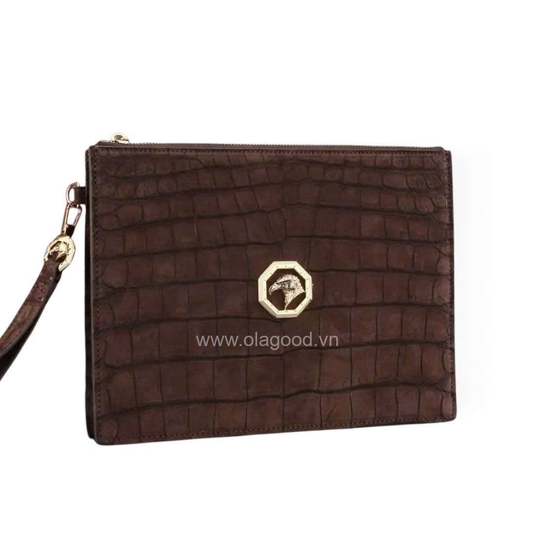 Clutch nam cầm tay da cá sấu nubuck - CL0111S - Hình ảnh 5