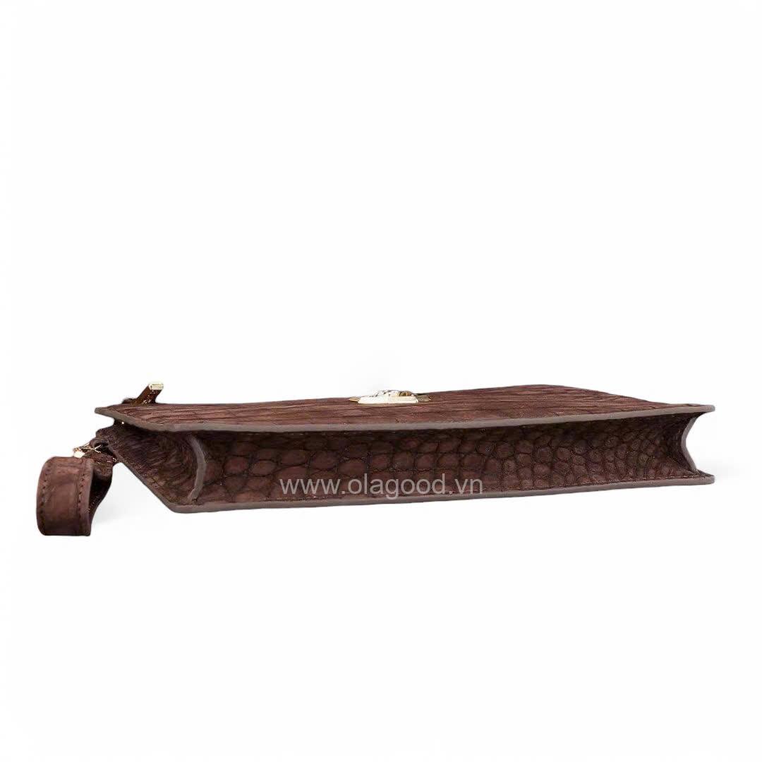 Clutch nam cầm tay da cá sấu nubuck - CL0111S - Hình ảnh 6