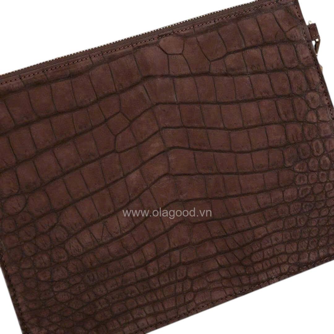Clutch nam cầm tay da cá sấu nubuck - CL0111S - Hình ảnh 7