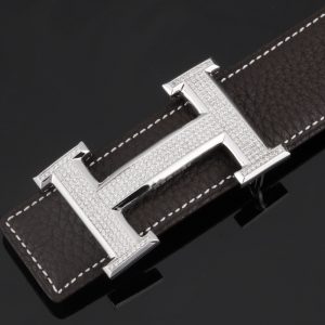 Đầu khóa dây lưng chữ H đính đá bạc ý 925 - KB0138