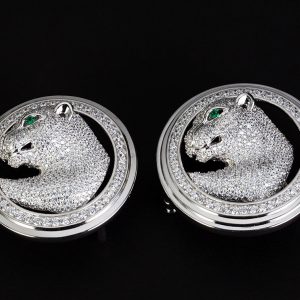 Đầu khóa dây lưng hình nửa thân báo bạc ý 925 - KB014