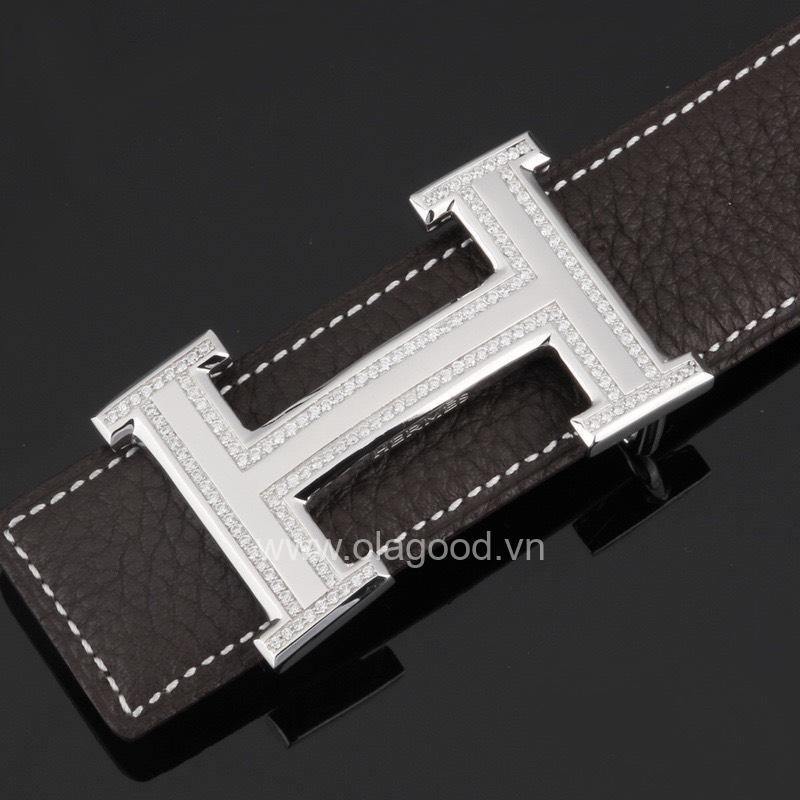 Đầu khóa thắt lưng chữ H đính đá bạc ý 925 - KB0137 - Hình ảnh 3