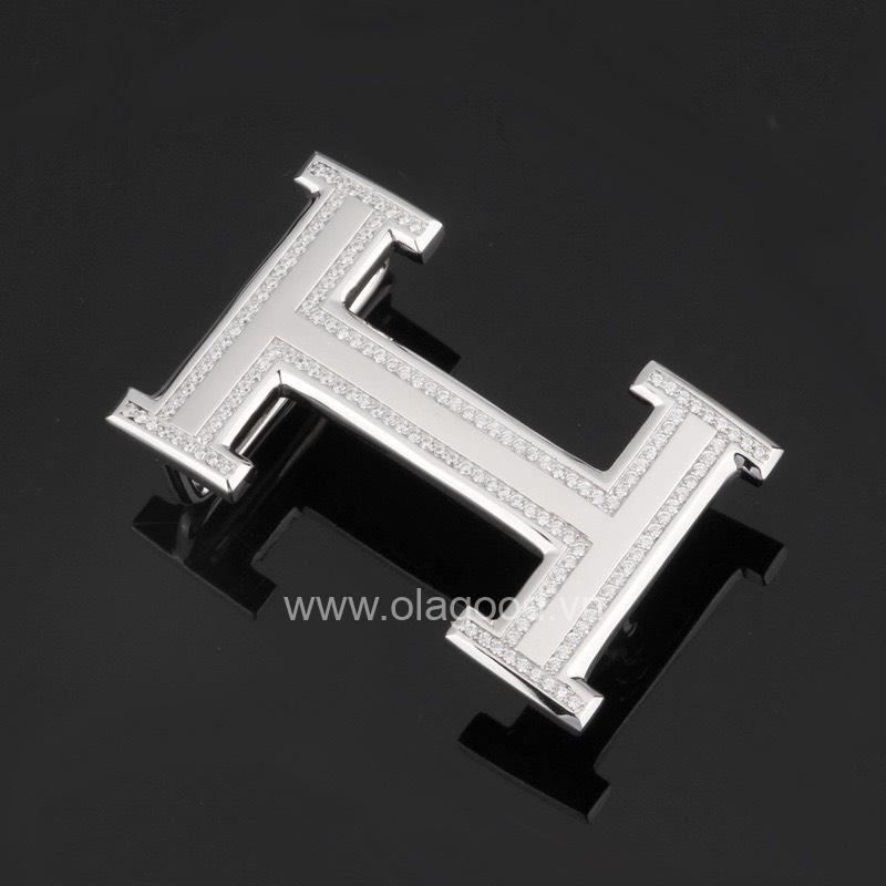 Đầu khóa thắt lưng chữ H đính đá bạc ý 925 - KB0137 - Hình ảnh 4