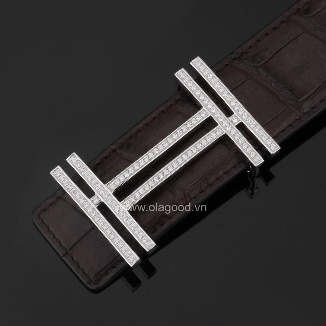 Đầu khóa thắt lưng chữ H đôi bạc ý 925 - KB0136