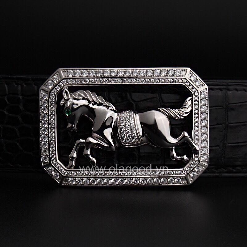 Đầu khóa thắt lưng tuổi ngựa bạc ý 925 - KB0155 - Hình ảnh 2