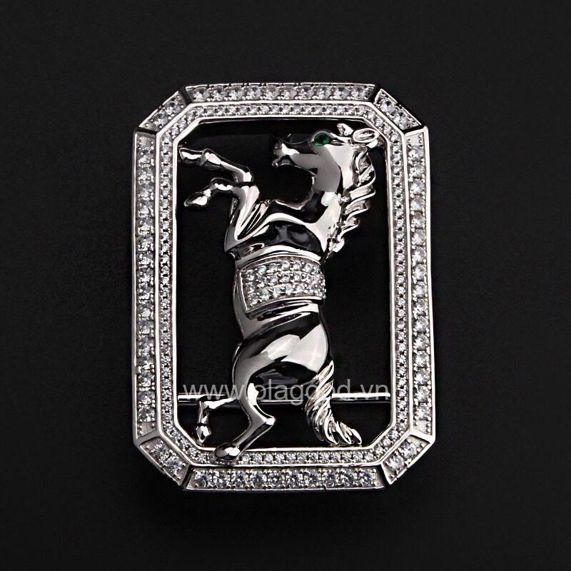 Đầu khóa thắt lưng tuổi ngựa bạc ý 925 - KB0155 - Hình ảnh 4