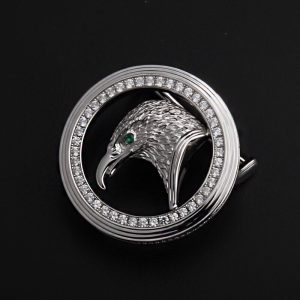 Đầu khóa thắt lưng hình đầu chim đại bang bạc ý 925 - KB0149