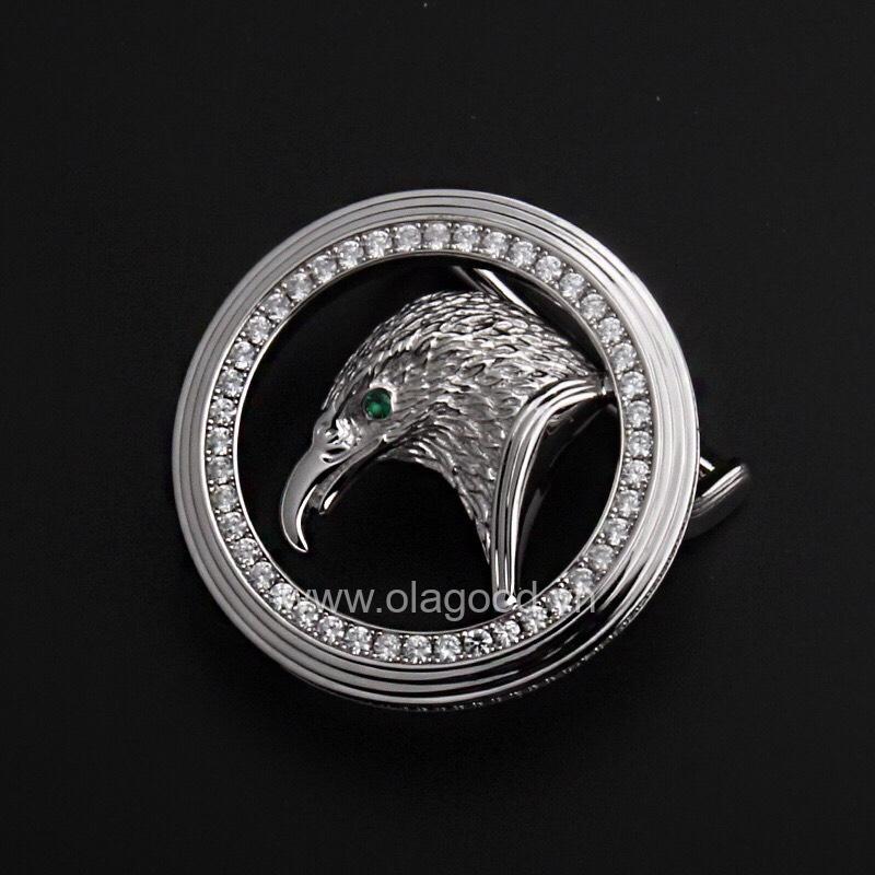 Đầu khóa thắt lưng hình đầu chim đại bang bạc ý 925 - KB0149
