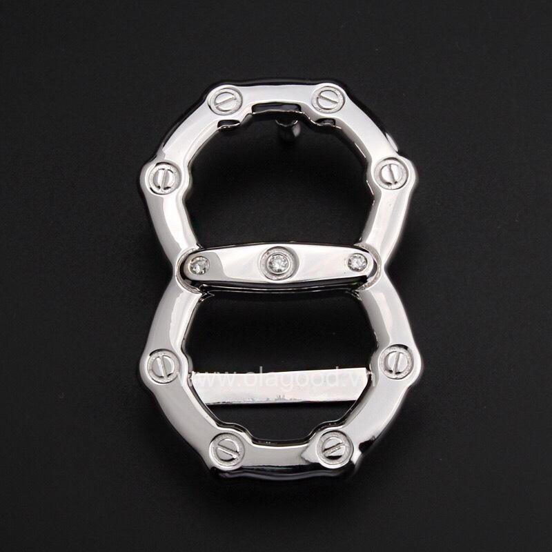 Đầu khóa thắt lưng hình số 8 bạc ý 925 - KB0131 - Hình ảnh 3