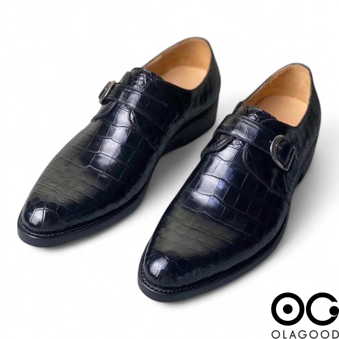 Giày Monkstrap nam da cá sấu - Giày handmade goodyear - GGY0118S - Hình ảnh 3