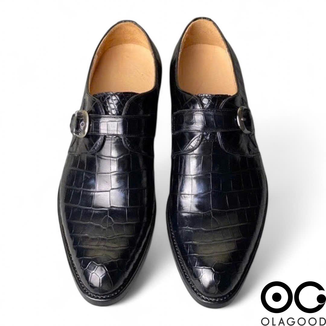Giày Monkstrap nam da cá sấu - Giày handmade goodyear - GGY0118S - Hình ảnh 4
