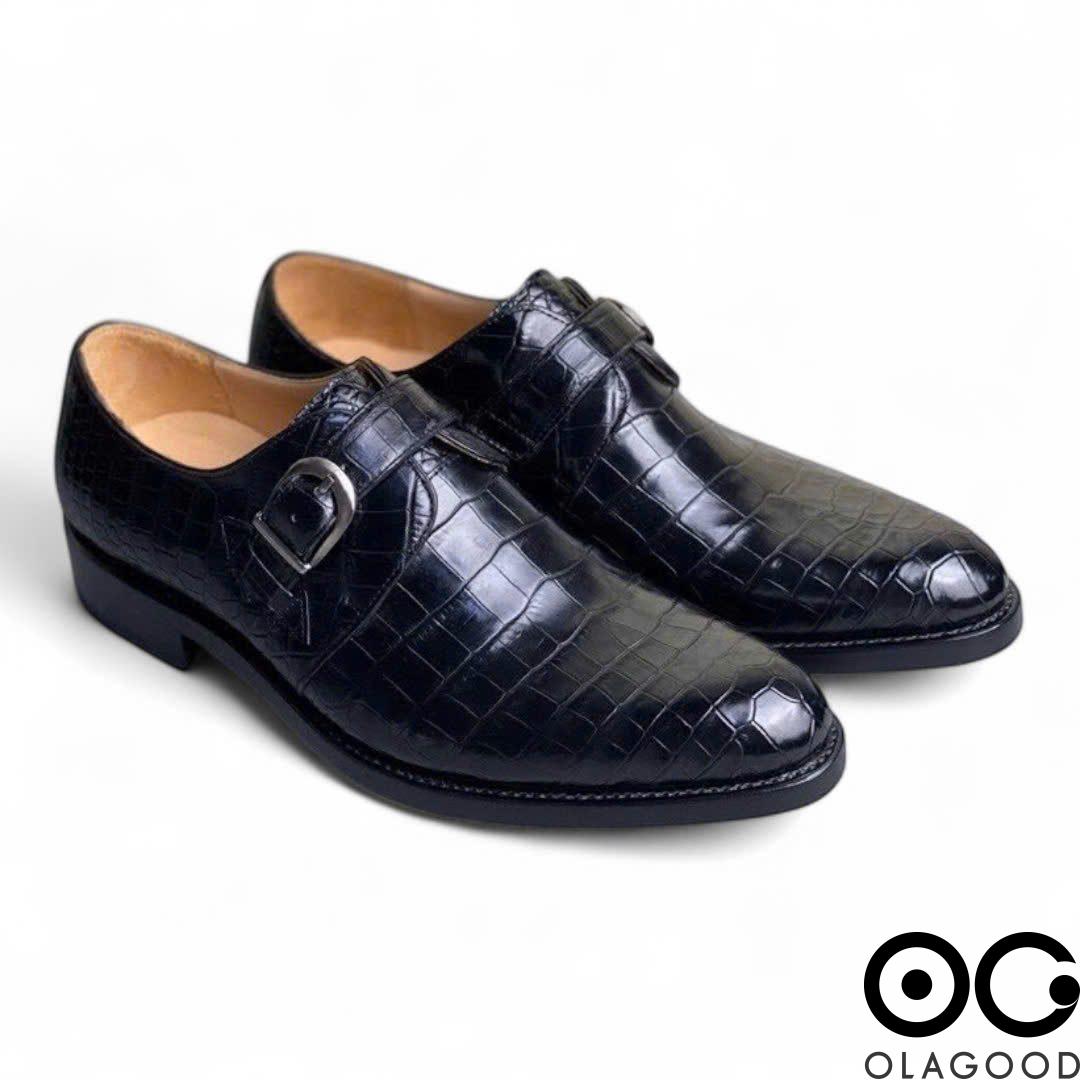 Giày Monkstrap nam da cá sấu - Giày handmade goodyear - GGY0118S - Hình ảnh 5