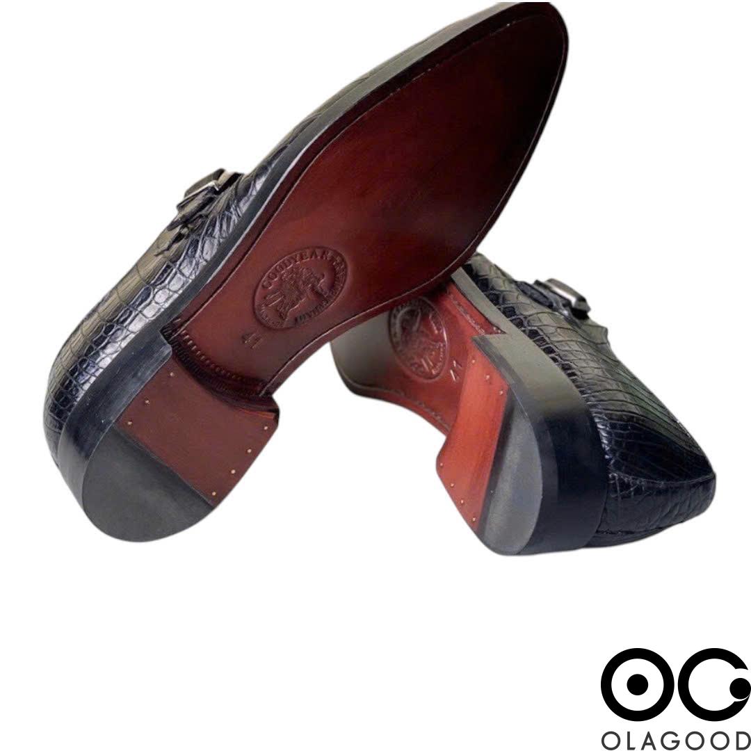 Giày Monkstrap nam da cá sấu - Giày handmade goodyear - GGY0118S - Hình ảnh 7
