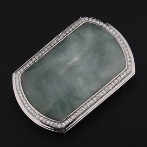 Khóa thắt lưng bạc ý 925 mặt ngọc Jade - KB0114