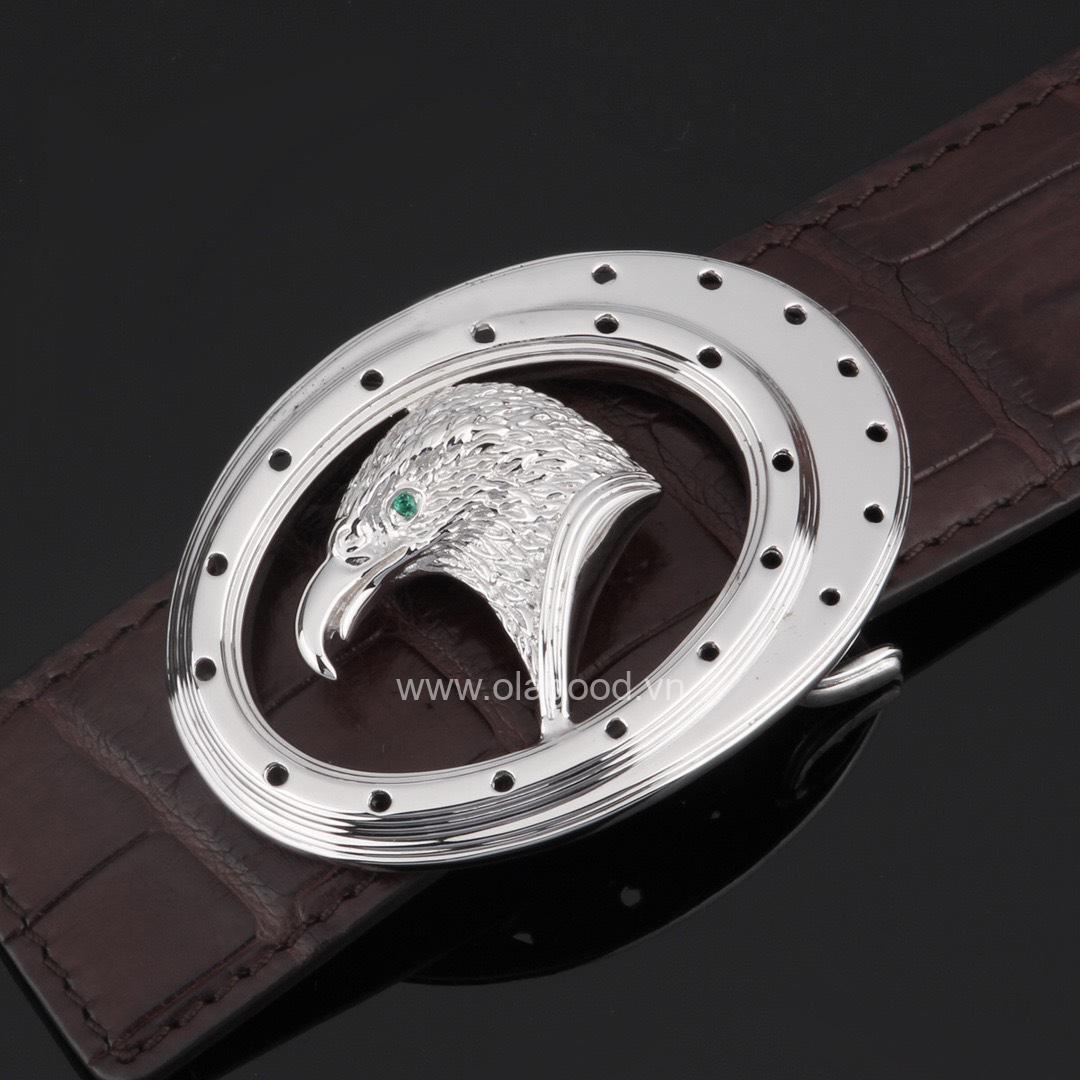 Khóa dây lưng bạc ý 925 hình trứng - KB0148