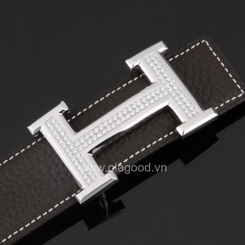 Khóa dây lưng chữ H bạc ý 925 đính đá - KB0139 - Hình ảnh 3